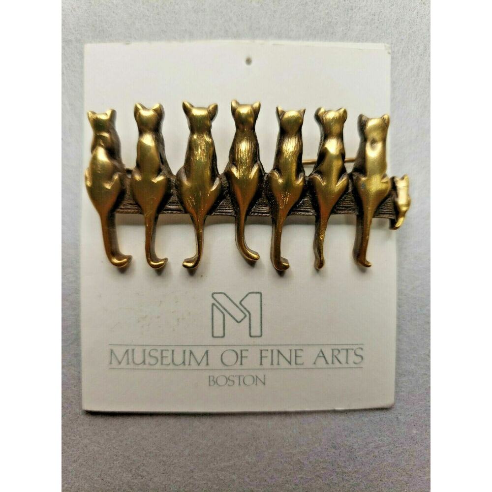 Vintage Museum of Fine Arts Boston "Cats" Pin New on board Excellent Condition